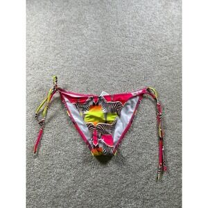 Kaligirlz Women's Swimwear Bikini Bottom Small Zebra Print Neon